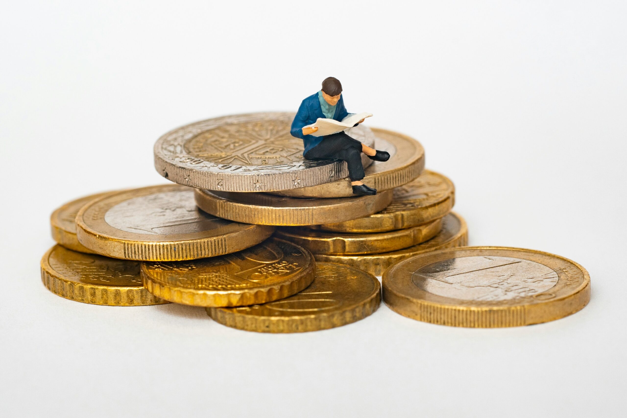 Man sitting on euros